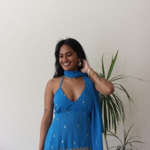 Embroidered Halter Top w/ dupatta