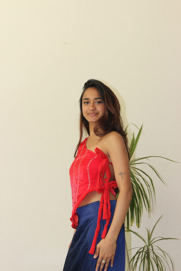 Red One Shoulder Top