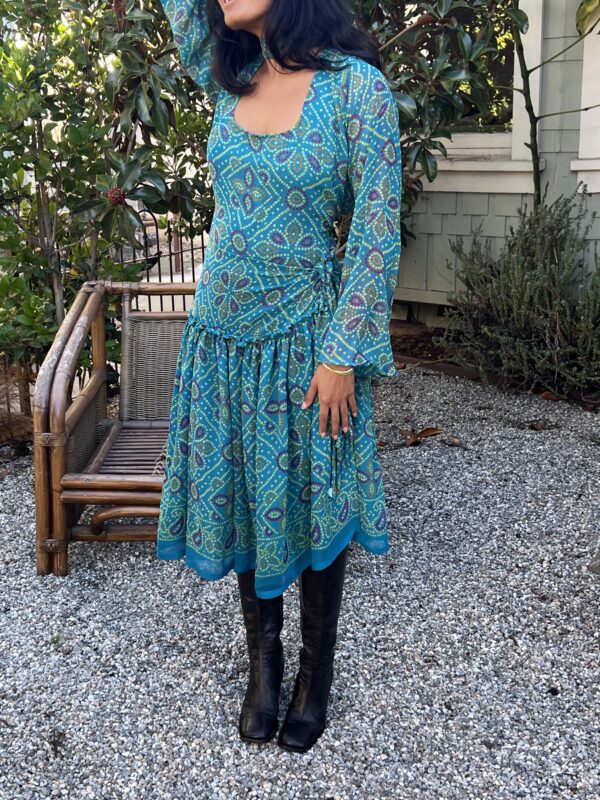 Bandhini Key-Hole Top & Wrap Skirt Set